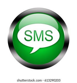 Sms Button On White Background Vector Stock Vector (Royalty Free) 236990170
