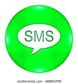 Sms Button Isolated 3d Illustration Stock Illustration 657616432 ...