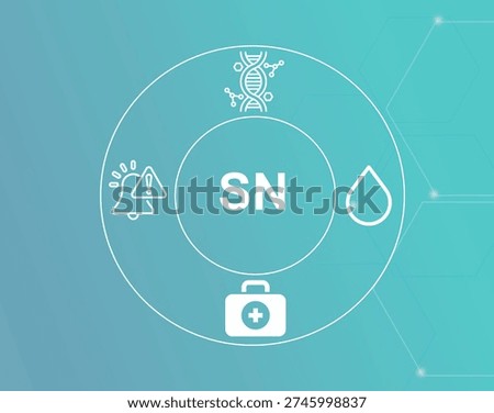SN acronym.sentinel lymph node concept.SN (Sentinel Lymph Node) is the first lymph node cancer is likely to spread to.