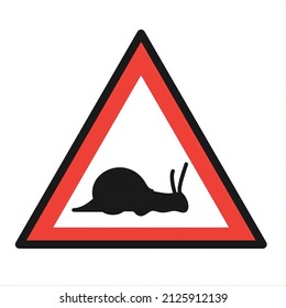 Snail, Slug Animal Warning Sign Illustration