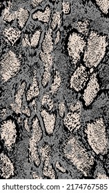 Snake Animal Skin Abstract Seamless Motif Pattern Illustration. Fabric Motif Texture Repeated. Python Skin Element Cobra On Brown Color Background.