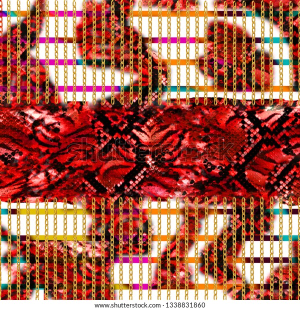 Snake Leopard Chain Patterns Stock Illustration 1338831860 | Shutterstock