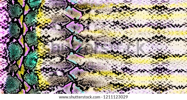 Snake Pattern Color Full Leopard Effect Stock Illustration 1211123029