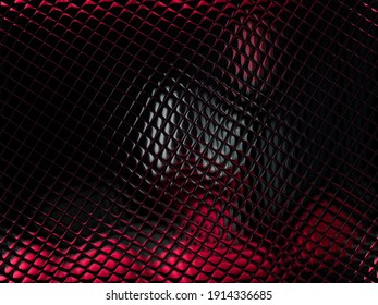 Snake Skin Black And Red Background, 3d Illustration