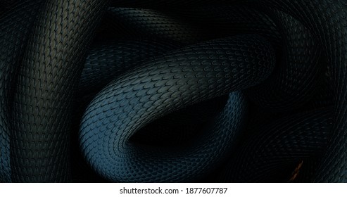 Snakes Abstraction Background. 3D illustration
