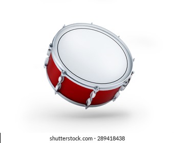 Snare Drum With Red Isolated On White