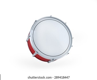 Snare Drum With Red Isolated On White