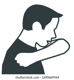 Sneeze and Cough in your bent elbow to prevent spread of respiratory illneses