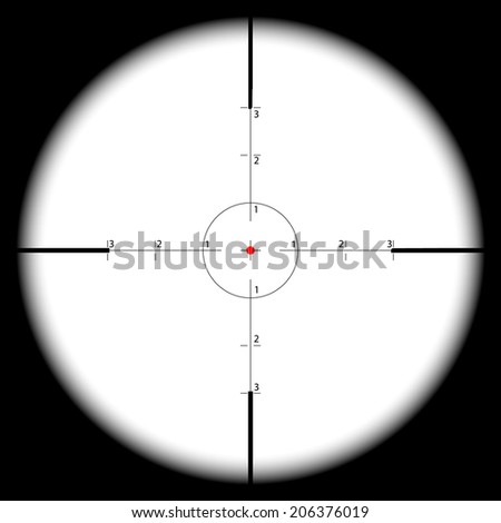 Sniper's scope sight view