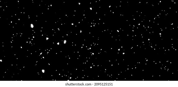 Snow Fall Concept. Falling Raindrops Or Snow Against A Black Background