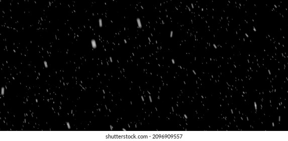 Snow Fall Concept. Falling Raindrops Or Snow Against A Black Background