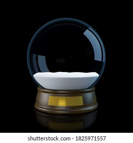 Snow Globe On A Black Background. 3D Illustration