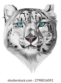Snow leopard face vector