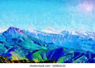 Snow mountain range