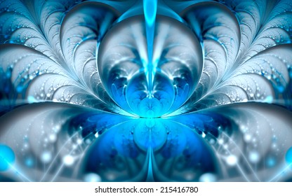 Snow Queen (blue Fractal Background)