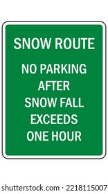 Snow Road Sign No Parking