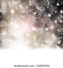 Snow soap bubble background