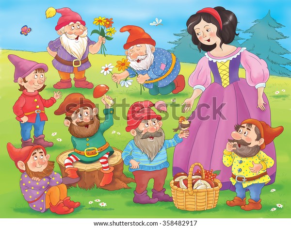 Princess Snow White and Seven Dwarf Wallpaper for Walls