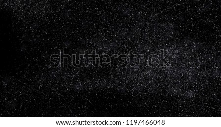 Snowfall on a black background. 3D rendering