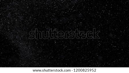 Snowfall on a black background. 3D rendering