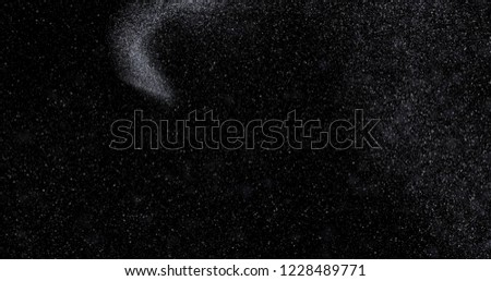 Snowfall on a black background. 3D rendering