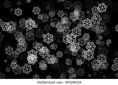 Snowflake In Black Color Abstract Background