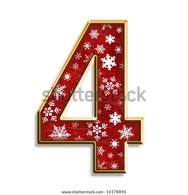 Snowflake Christmas Number Four Stock Illustration 16178896