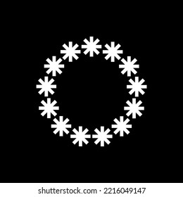 Snowflake Frame. Christmas Card. Snow Circle Border