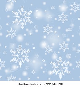 Snowflake Seamless Texture Decorative Winter Background Stock