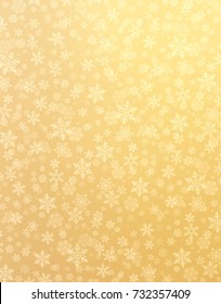 Snowflake Shapes On A Shiny Gold Background