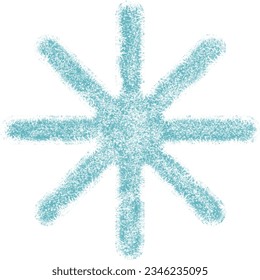 snowflake with snow texture and cracks isolated on white
