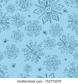 Snowflakes Seamless Texture High Resolution 스톡 일러스트 753771079