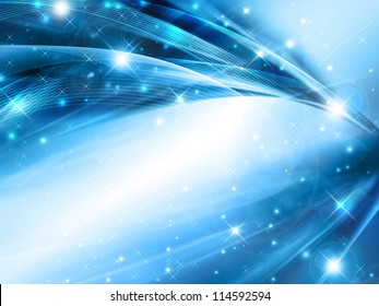 snowflakes and stars descending on background - Powered by Shutterstock