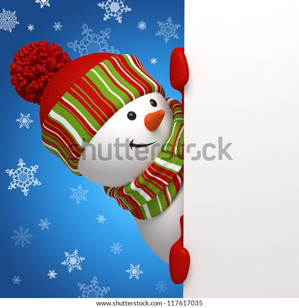 Snowman Banner: стоковая иллюстрация, 117617035 | Shutterstock