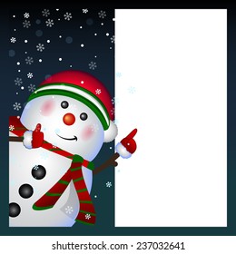 Snowman Banner Merry Christmas Happy New Stock Illustration 237032641 ...