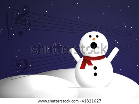 snowman singing blank music staff background stock illustration blank musical staff