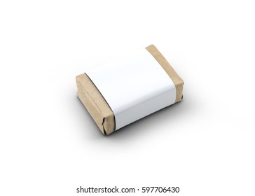 Soap Bar Paper Sleeve Packaging Mock-Up 3D Illustration