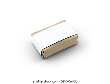 Soap Bar Paper Sleeve Packaging Mock-Up 3D Illustration