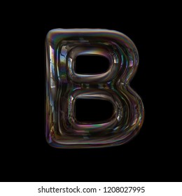 Soap Bubble Letter B - Capital 3d Transparent Font - Dream, Childhood Or Fragility Concept