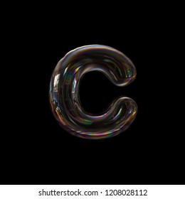 Soap Bubble Letter C - Small 3d Transparent Font - Dream, Childhood Or Fragility Concept