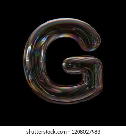 Soap Bubble Letter G - Upper-case 3d Transparent Font - Dream, Childhood Or Fragility Concept