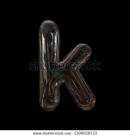 Soap Bubble Letter K Lowercase 3 D Stock Illustration 1208028133
