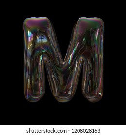 Soap Bubble Letter M - Capital 3d Transparent Font - Dream, Childhood Or Fragility Concept