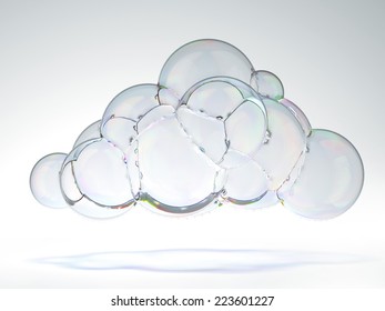 Soap Bubble In The Shape Of A Cloud