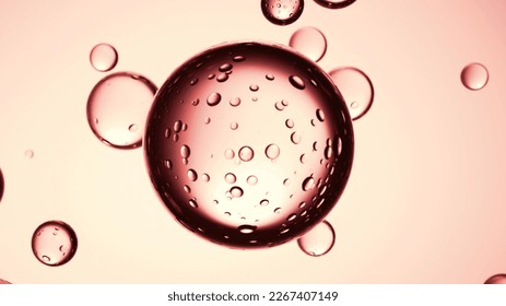 Soapy water fresh bubbles particles underwater view graphic design template background. 3D Illustration
