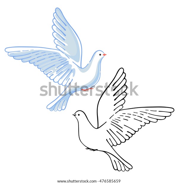 Soaring Dove Colored Black Illustration Isolated Stock Illustration ...