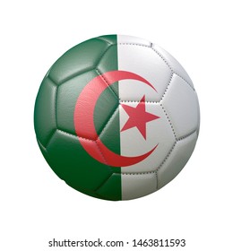 Soccer ball in flag colors isolated on white background. Algeria. 3D image