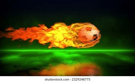 Soccer Ball Flaming. Game  Highlights. The video of this image is in my portfolio. - Powered by Shutterstock