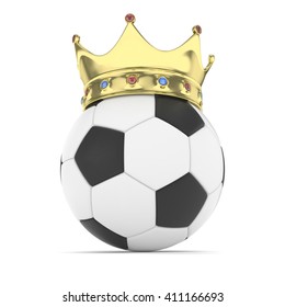 Soccer Ball Golden Crown On White Stock Illustration 411166693 ...