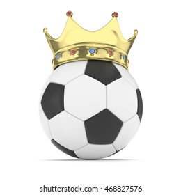 Soccer Ball Golden Crown On White Stock Illustration 468827576 ...